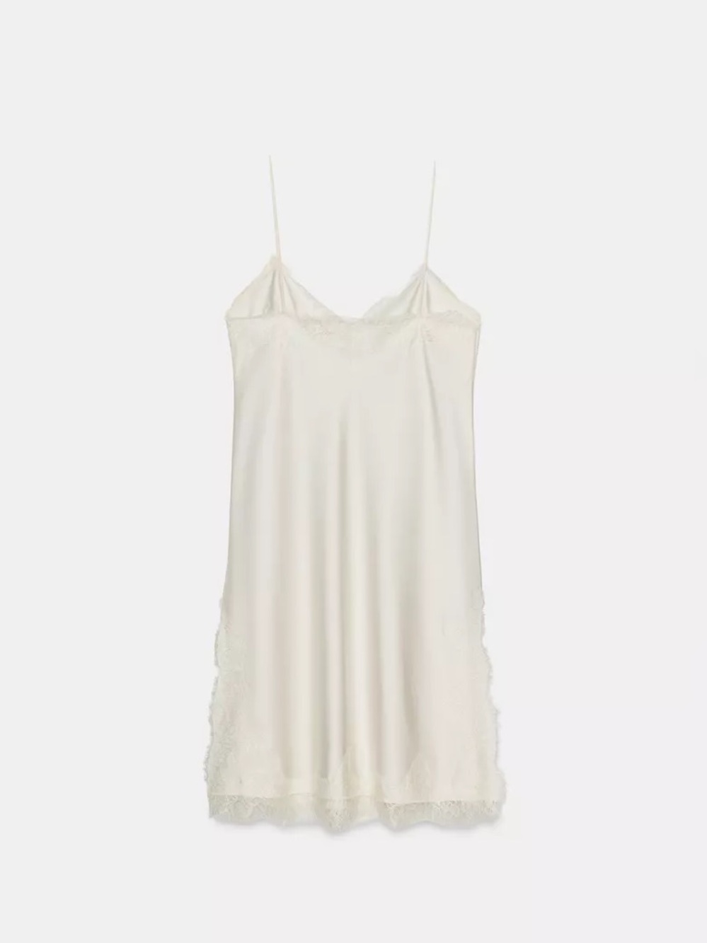 Zara Cream Satin Slip Dress - Picture 6 of 11